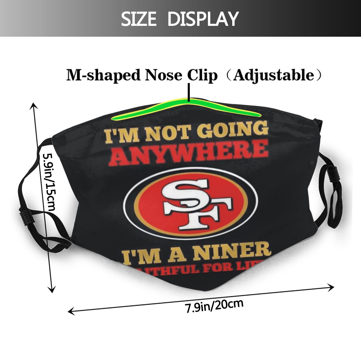 Print Football Personalized Red San Francisco 49ers Face Mask With Filters 2.5 PM