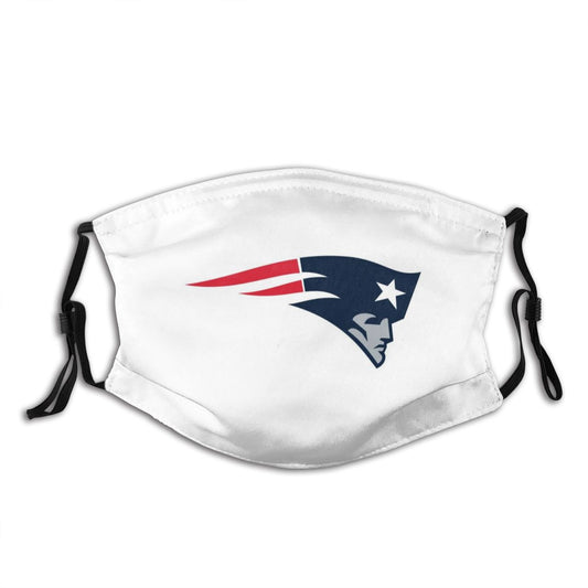 Print Football Personalized White New England Patriots Adult Dust Mask With Filters PM 2.5