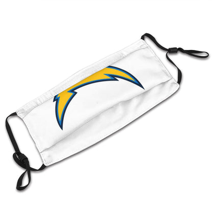 Print Football Personalized Los Angeles Chargers White Face Mask With PM 2.5 Filter