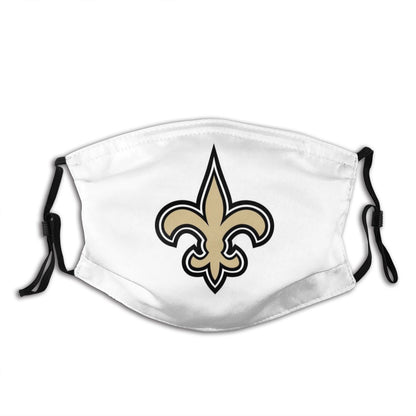 Print Football Personalized White New Orleans Saints Adult Dust Mask Gold With PM 2.5 Filter
