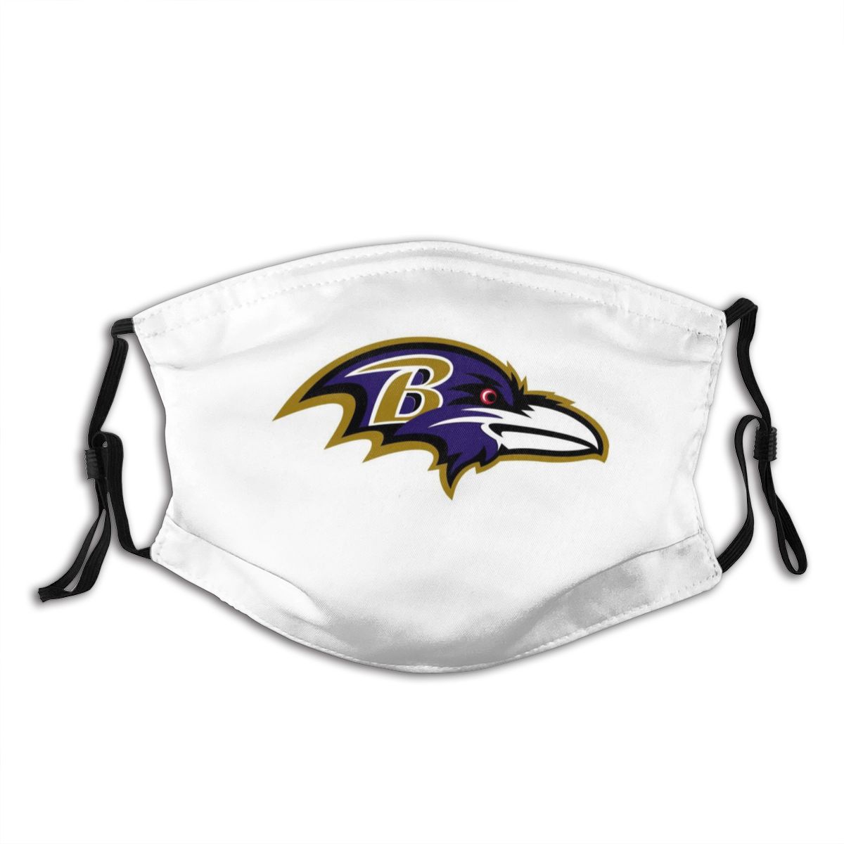 Print Football Personalized White Baltimore Ravens Adult Dust Mask With Filters PM 2.5