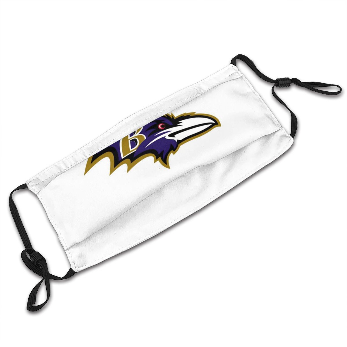 Print Football Personalized White Baltimore Ravens Adult Dust Mask With Filters PM 2.5