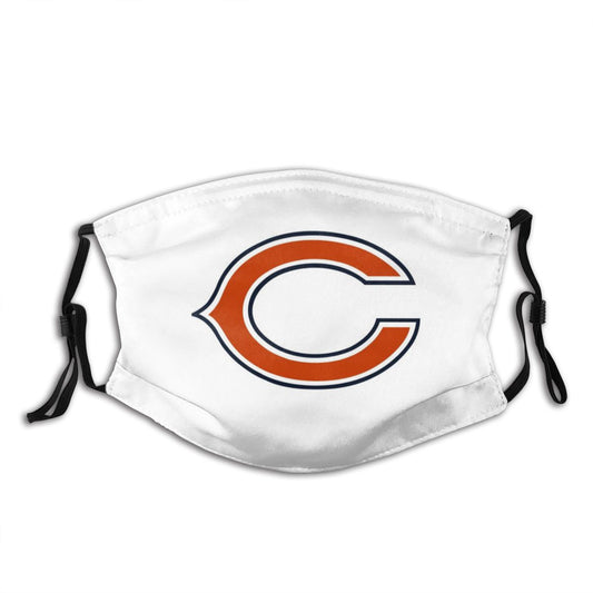 Print Football Personalized White Chicago Bears Adult Dust Mask With Filters PM 2.5