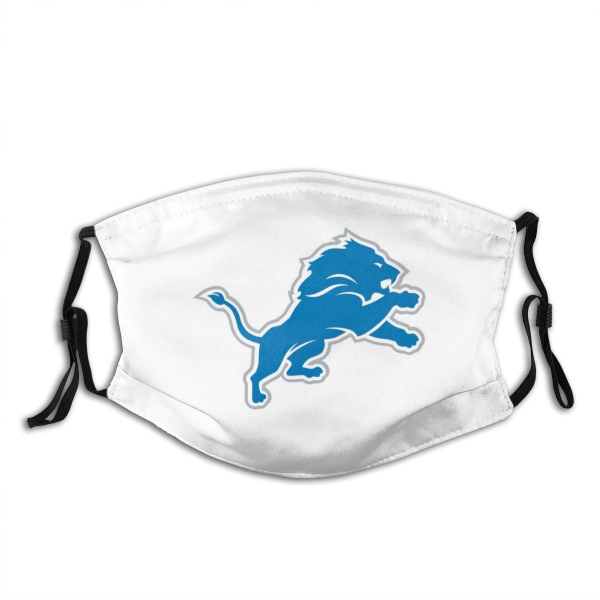 White Print Football Personalized Detroit Lions Adult Dust Mask With Filters PM 2.5