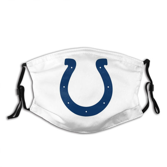 Print White Football Personalized Indianapolis Colts Adult Dust Mask With Filters 2.5