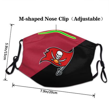 Custom Football Personalized Tampa Bay Buccaneers Dust Face Mask With Filters PM 2.5