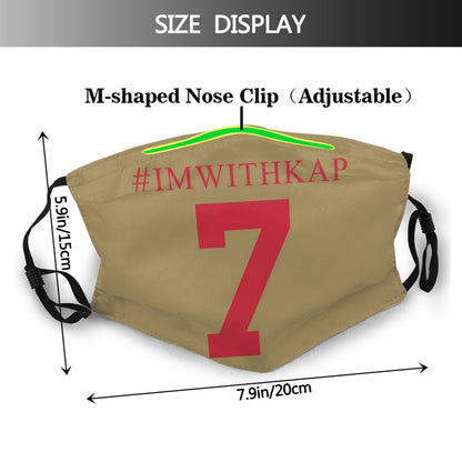 Football # IMWITHKAP Personalized #7 Colin Kaepernick Gold 49ers Face Mask With Filter