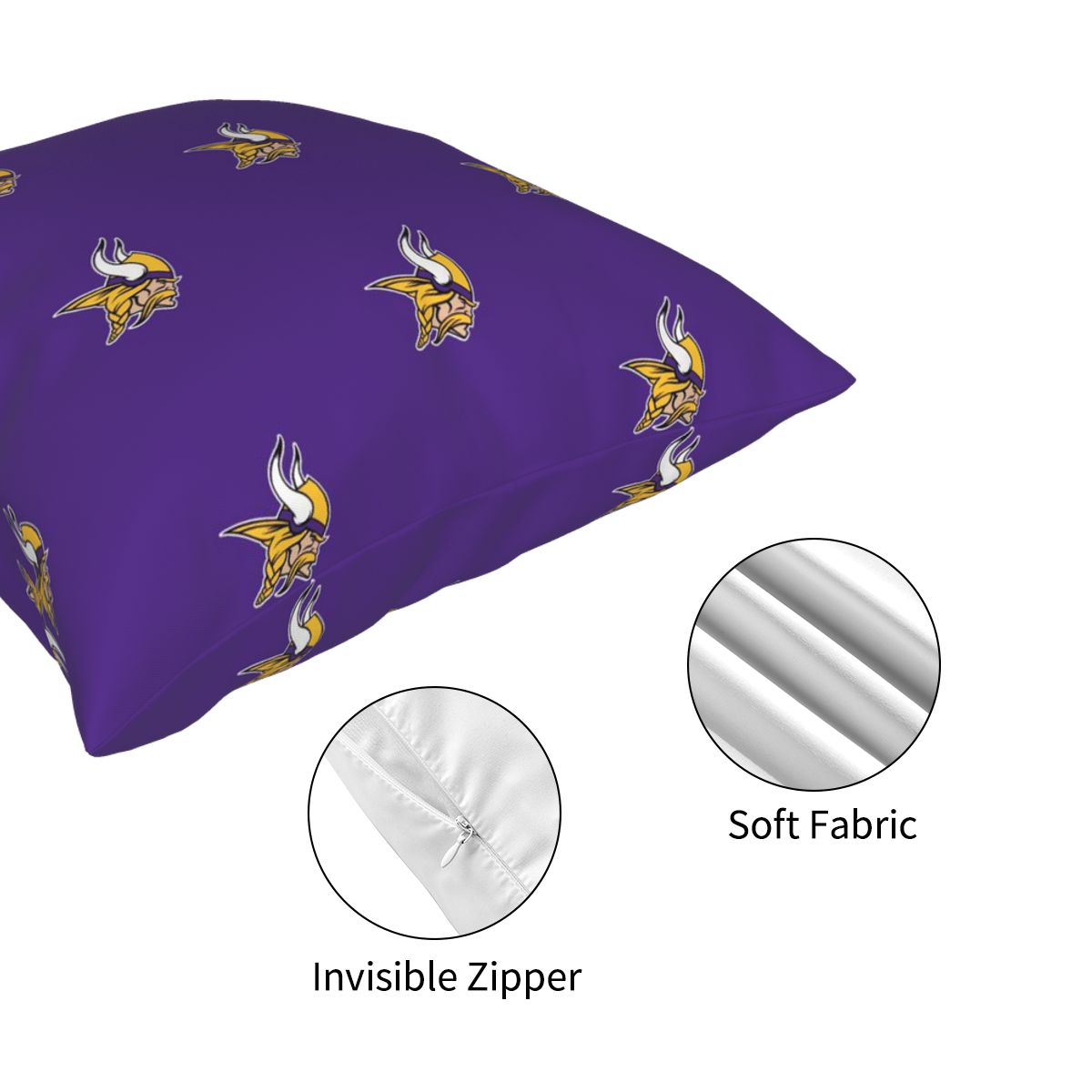 Custom Decorative Football Pillow Case Minnesota Vikings Pillowcase Personalized Throw Pillow Covers