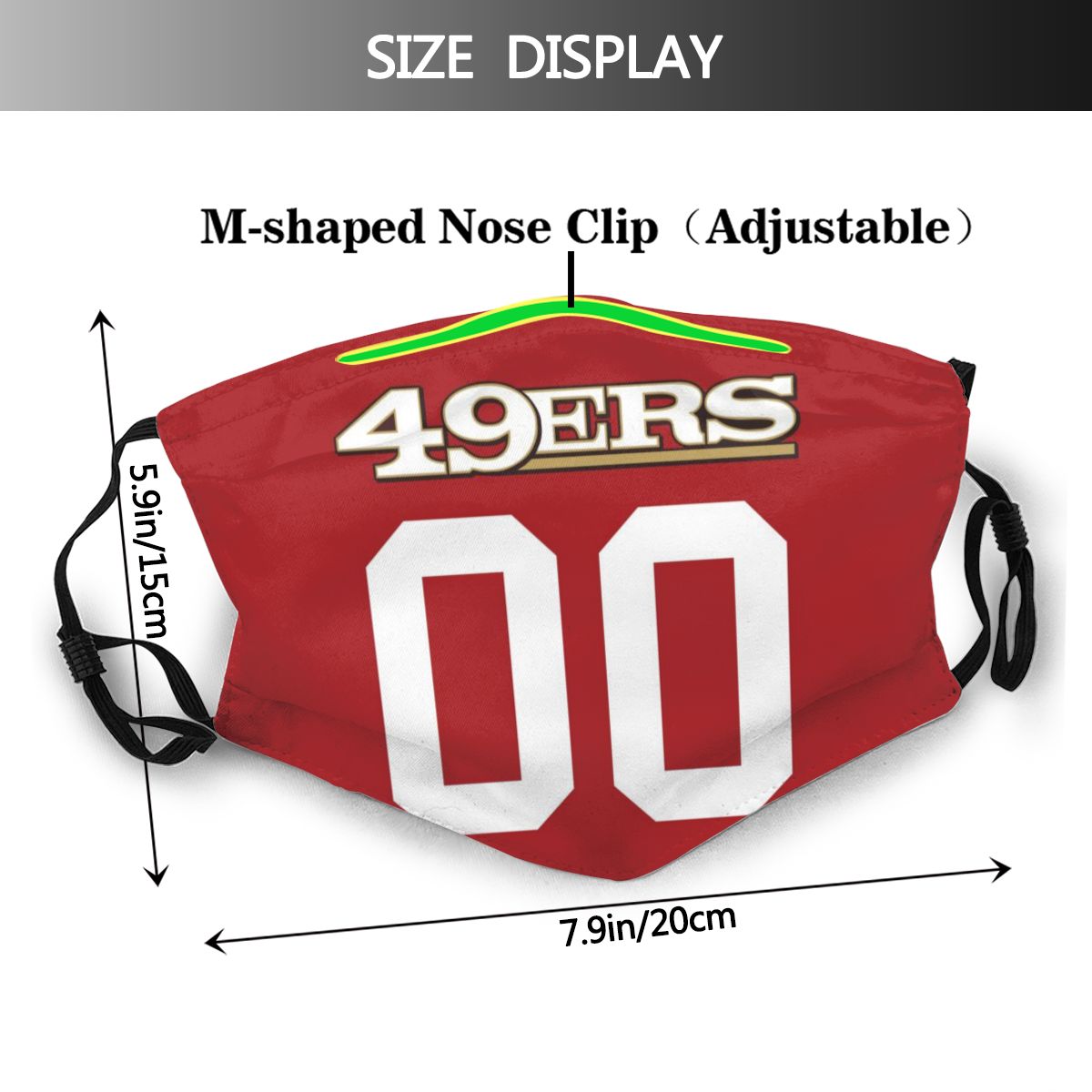 Personalized San Francisco 49ers Custom Any Number Face Mask Red With Filters