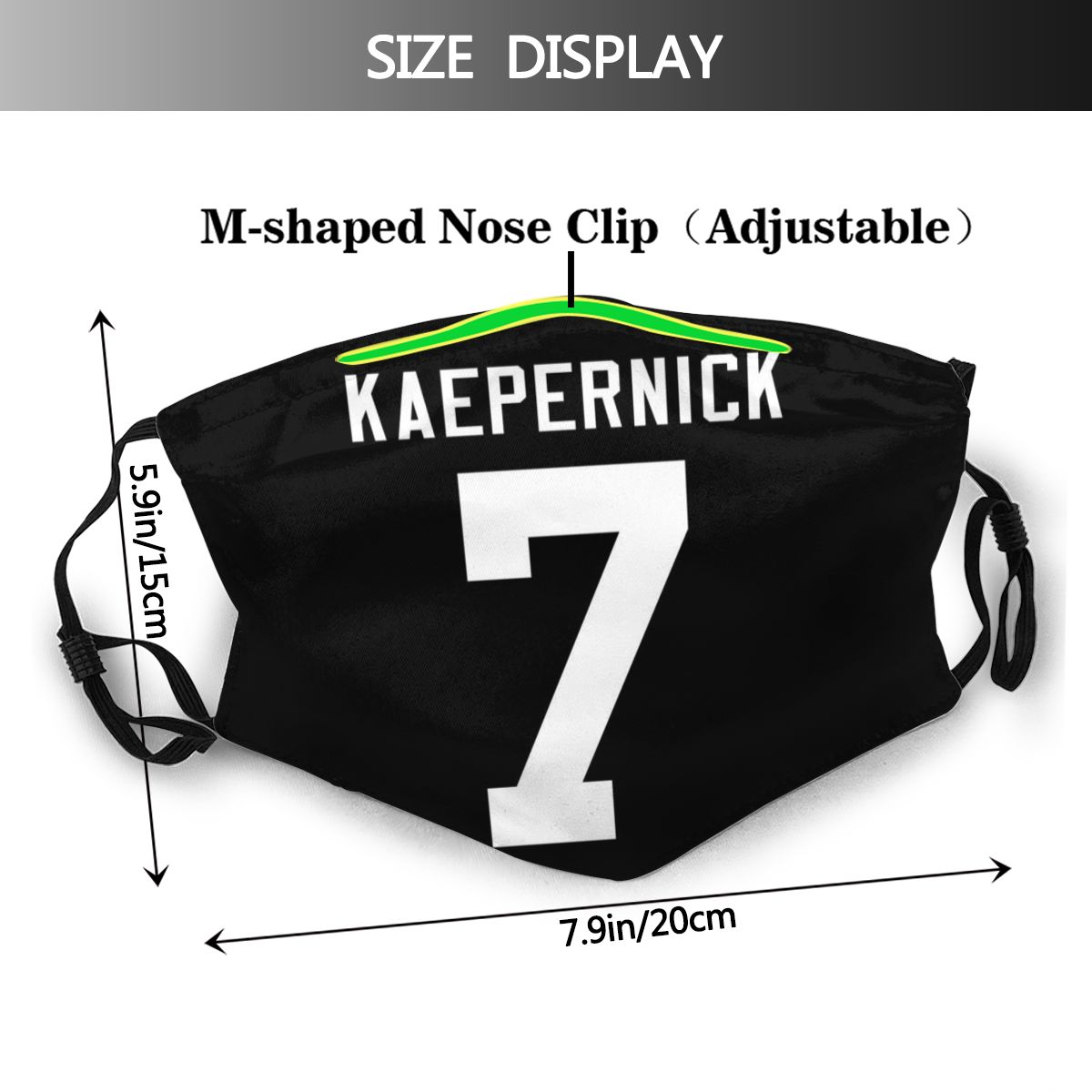 Personalized # IMWITHKAP #7 Colin Kaepernick Black Face Mask With Filter