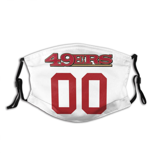 Personalized San Francisco 49ers Custom Any Number Face Mask White With Filter