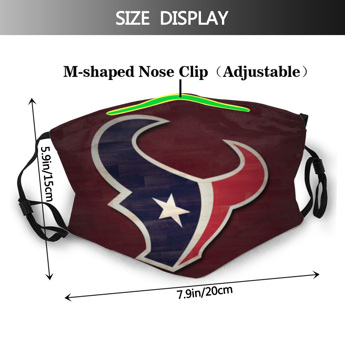 Print Football Personalized Houston Texans 1 Dust Face Mask With Filters PM 2.5