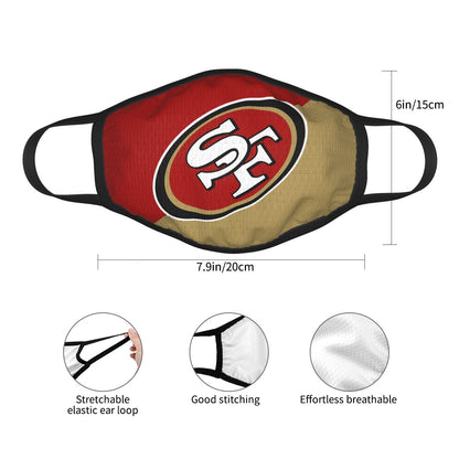 Custom Football Personalized San Francisco 49ers Dust Face Mask With Filters PM 2.5