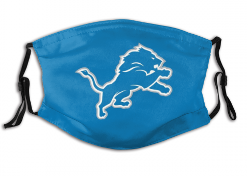 Print Football Personalized Detroit Lions Adult Dust Mask With Filters PM 2.5