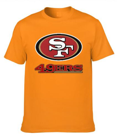 Football San Francisco 49ers Logo Decorative T-shirt Short Sleeve Men's Shirts Gold