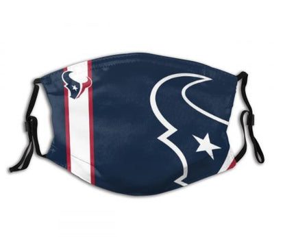 Football Personalized Houston Texans Face Cover Dust Face Mask With Filters PM 2.5