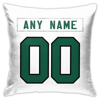 Custom Football New York Jets Decorative Throw Pillow Cover 18" x 18"- Print Personalized Style Customizable Design Team Any Name & Number