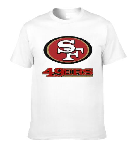 Football San Francisco 49ers Logo Decorative White T-shirt Short Sleeve Men's Shirts