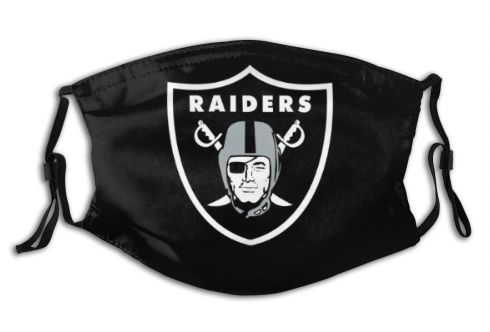 Print Football Personalized Oakland Raiders Adult Dust Mask Black With PM 2.5 Filter