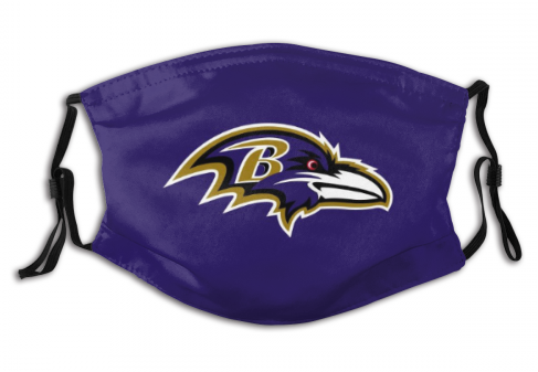 4 Pack Personalized Football Baltimore Ravens Adult Dust Mask With Filters PM 2.5