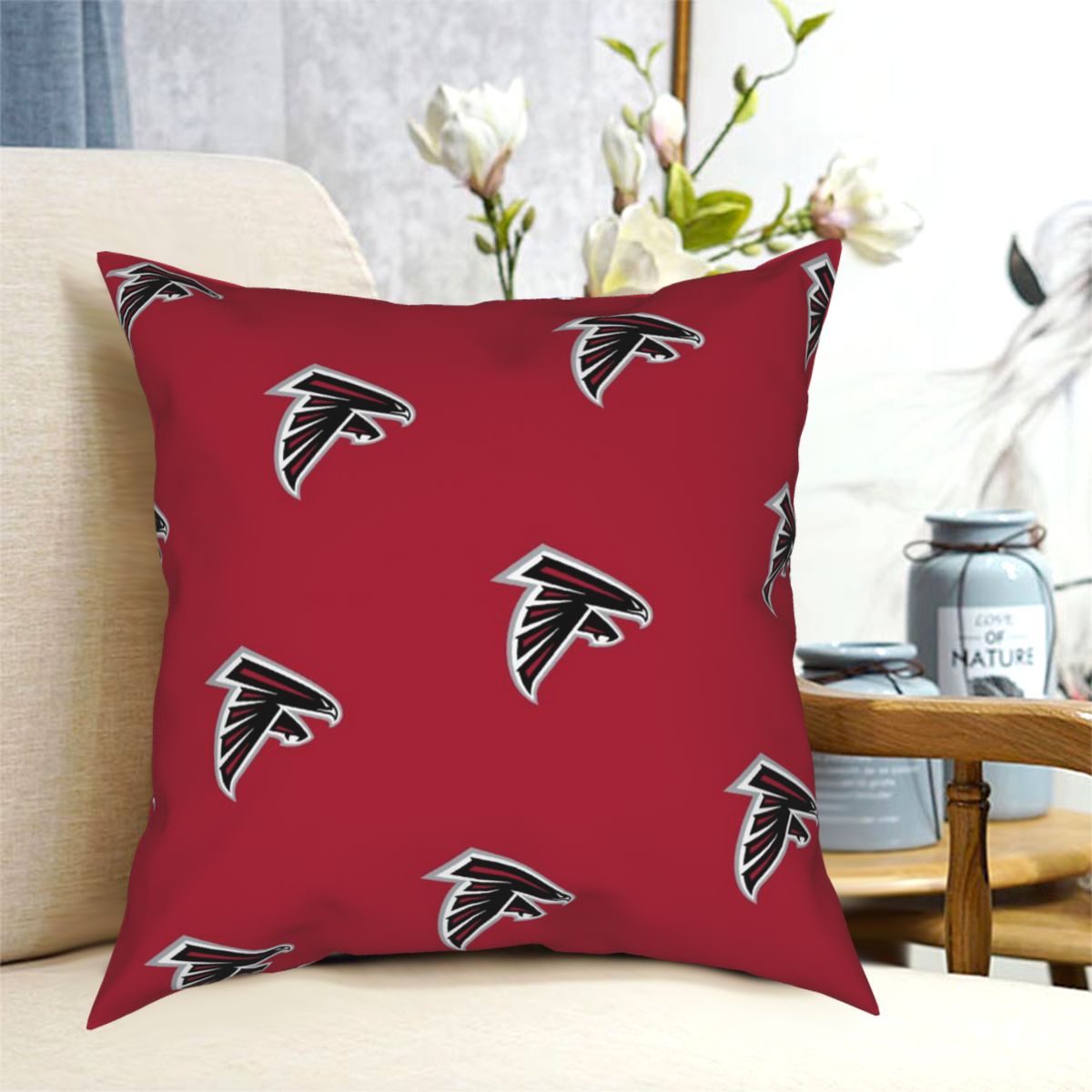 Custom Decorative Football Pillow Case Atlanta Falcons Pillowcase Personalized Throw Pillow Covers