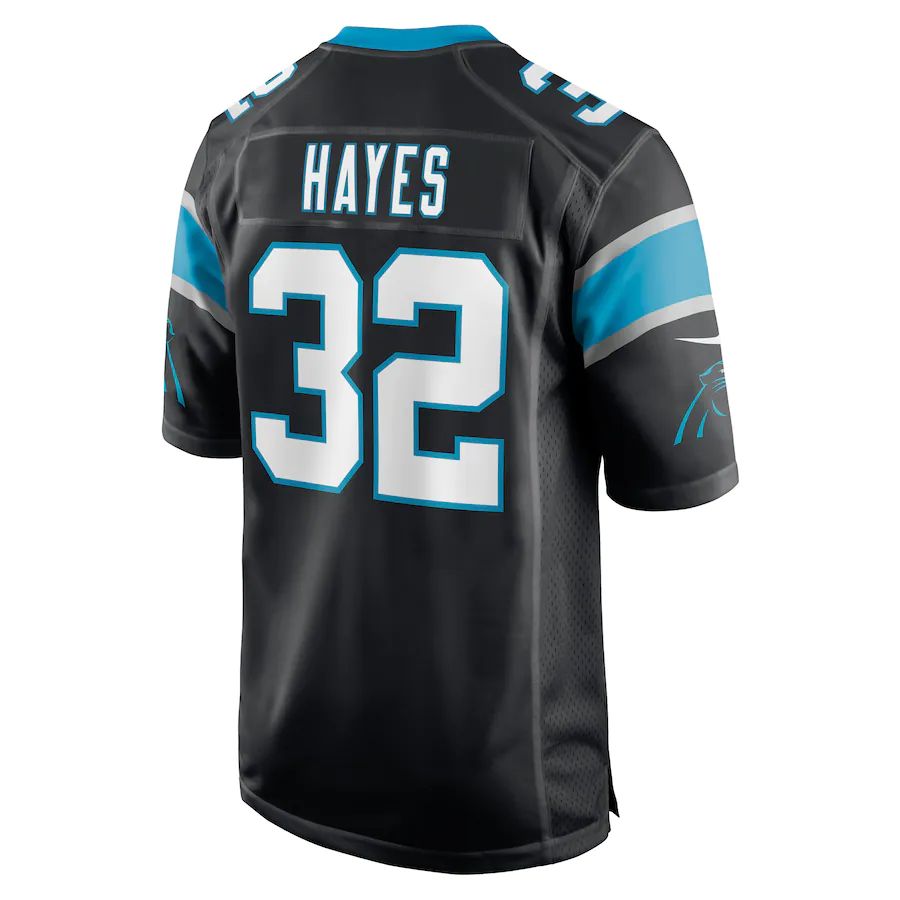 C.Panthers #32 Tae Hayes Black Game Player Jersey Stitched American Football Jerseys