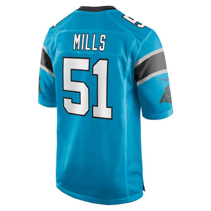 C.Panthers #51 Sam Mills Blue Retired Player Jersey Stitched American Football Jerseys