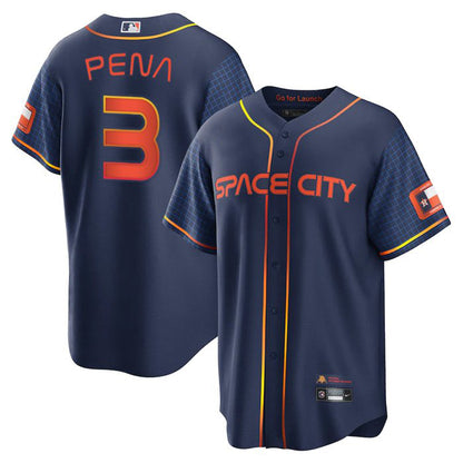 Baseball Jerseys New Houston Astros 3 Jeremy Pena Navy Stitched 2022 Space City Connect Jerseys