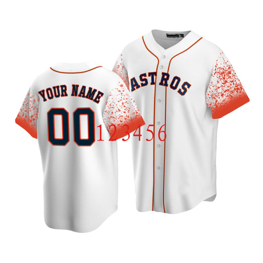 Custom Baseball White New Houston Astros Jerseys Stitched Letter And Numbers