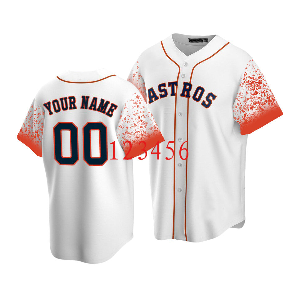 Custom Baseball White New Houston Astros Jerseys Stitched Letter And Numbers