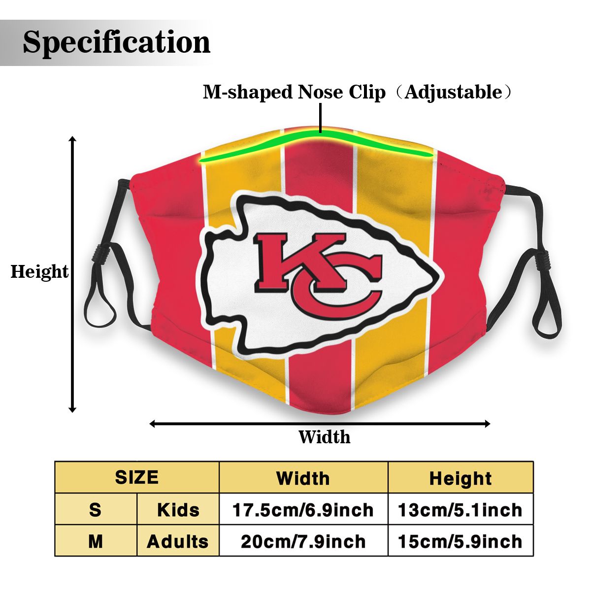 Custom Football Personalized KC.Chief 01-Red Dust Face Mask With Filters PM 2.5