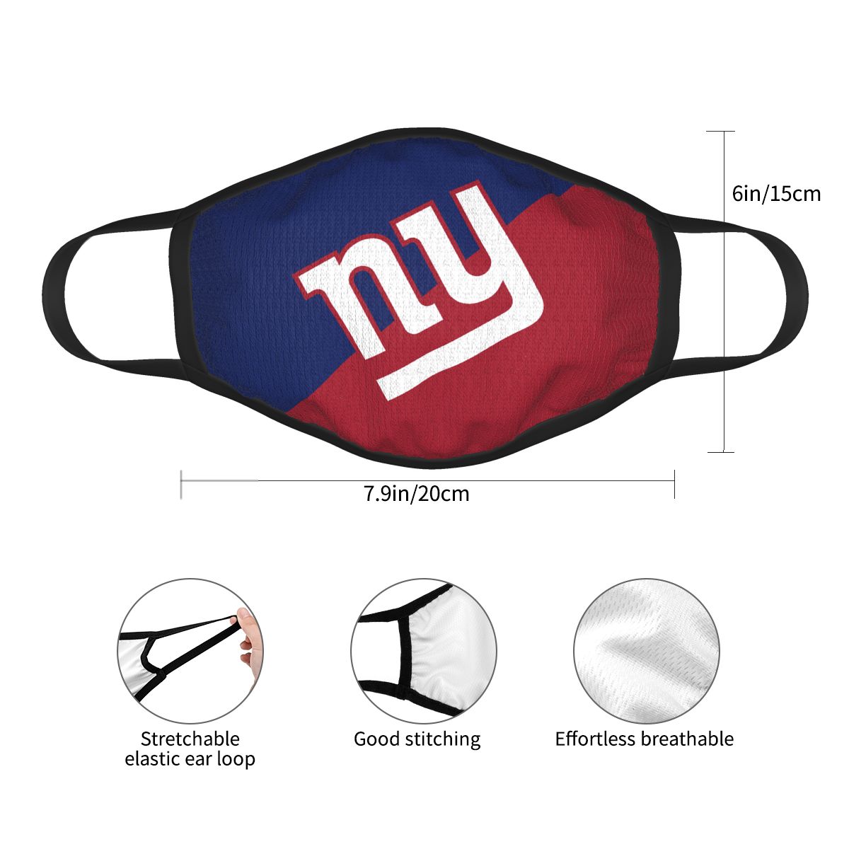 Custom Football Personalized New York Giants Dust Face Mask With Filters PM 2.5