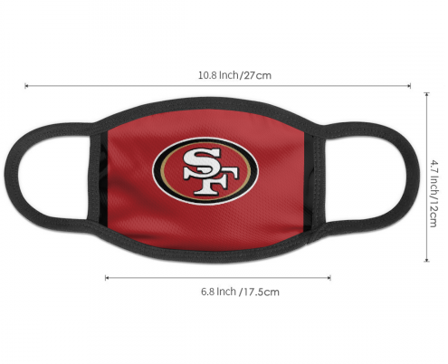 Print Football Personalized San Francisco 49ers Adult Mask Red