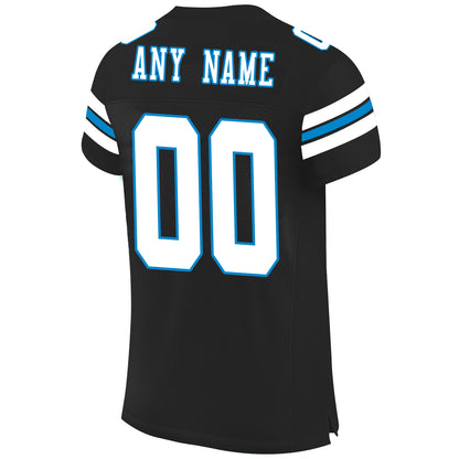 Custom Football Carolina Panthers Personalize Design Black Stitched Name And Number Size S to 6XL Christmas Birthday Gift