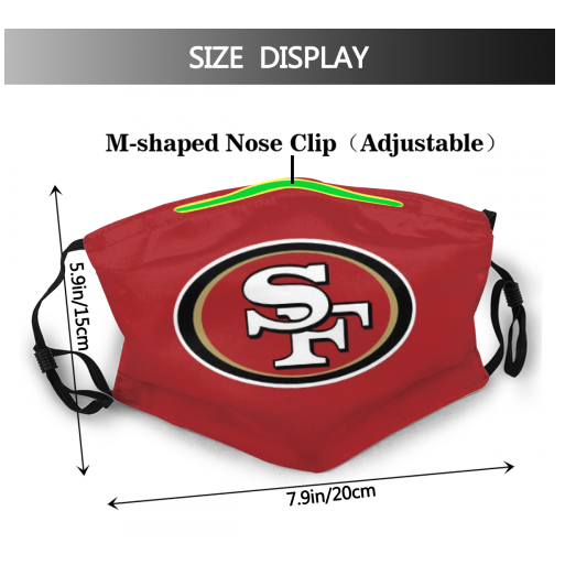 Print Football Personalized San Francisco 49ers Dust Mask With Filters 5 PCS