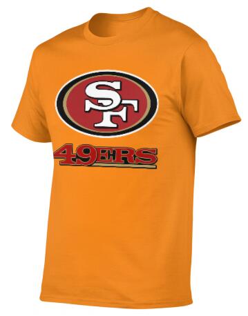 Football San Francisco 49ers Logo Decorative T-shirt Short Sleeve Men's Shirts Gold