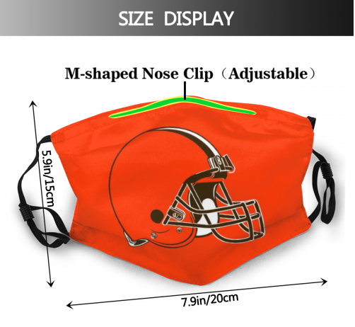 Print Football Personalized Cleveland Browns Adult Dust Mask With PM 2.5 Filters