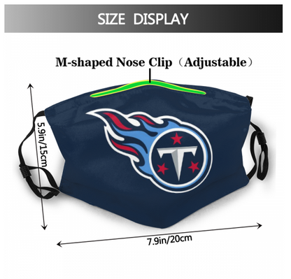 Print Football Personalized Tennessee Titans Adult Dust Mask Navy