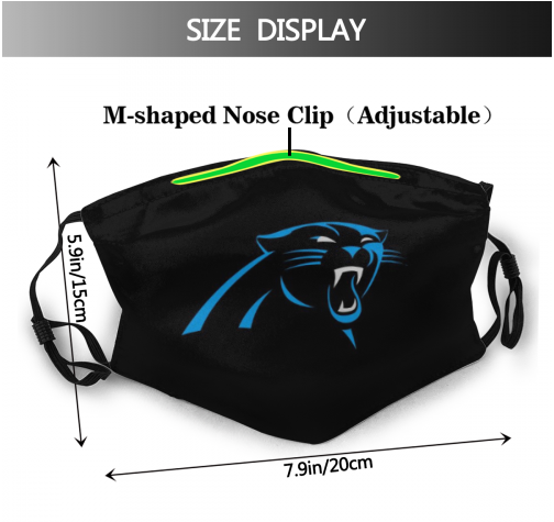 Print Football Personalized Carolina Panthers Adult Dust Mask With Filters PM 2.5