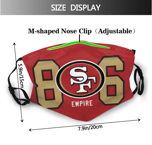 Football San Francisco 49ers Personalized Niner 806 Empire Face Mask With Filter
