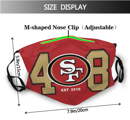 Football San Francisco 49ers Personalized Niner 408 Face Mask With Filter