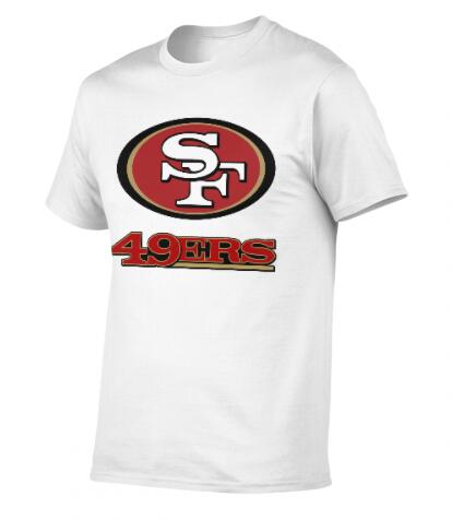 Football San Francisco 49ers Logo Decorative White T-shirt Short Sleeve Men's Shirts