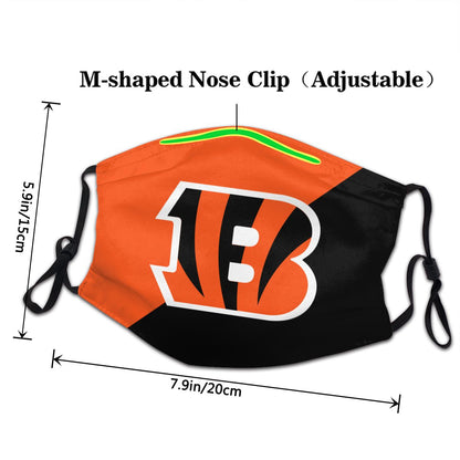 Custom Football Personalized Cincinnati Bengals Dust Face Mask With Filters PM 2.5