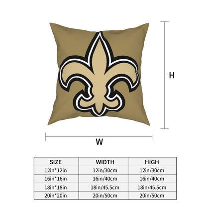 Custom Decorative Football Pillow Case New Orleans Saints Gold Pillowcase Personalized Throw Pillow Covers