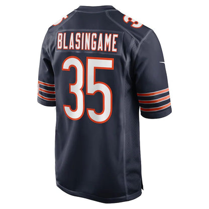 C.Bears #35 Khari Blasingame Navy Game Player Jersey Stitched American Football Jerseys