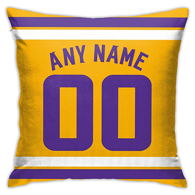 Custom Football Minnesota Vikings Decorative Throw Pillow Cover 18" x 18"- Print Personalized Style Customizable Design Team Any Name & Number