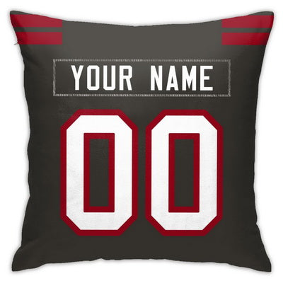 Custom Football Tampa Bay Buccaneers Decorative Throw Pillow Cover 18" x 18"- Print Personalized Style Customizable Design Team Any Name & Number