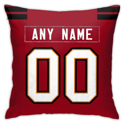 Custom Football Tampa Bay Buccaneers Decorative Throw Pillow Cover 18" x 18"- Print Personalized Style Customizable Design Team Any Name & Number