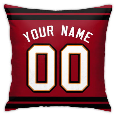 Custom Football Tampa Bay Buccaneers Decorative Throw Pillow Cover 18" x 18"- Print Personalized Style Customizable Design Team Any Name & Number