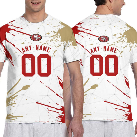 Print Custom Football San Francisco 49ers Decorative T-shirt Short Sleeve Men's Shirts